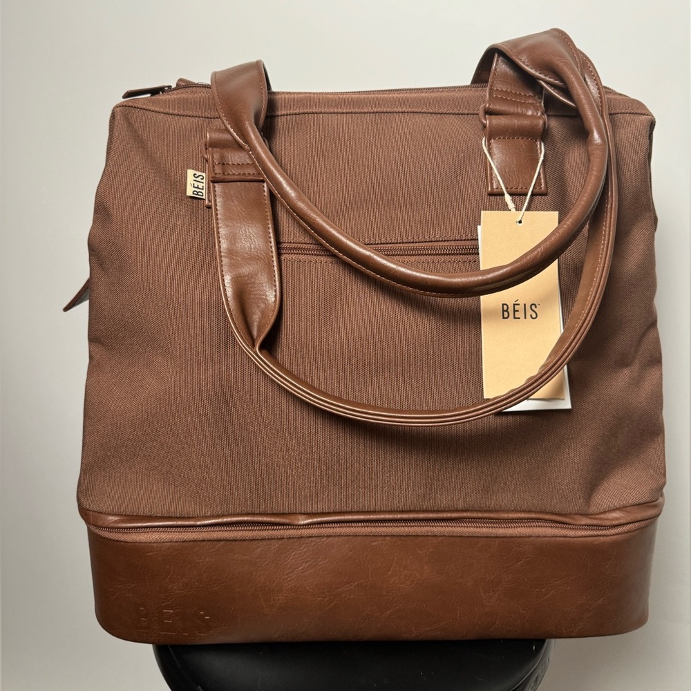 BEIS Convertible Mini Weekender in Maple (Brown), NWT
